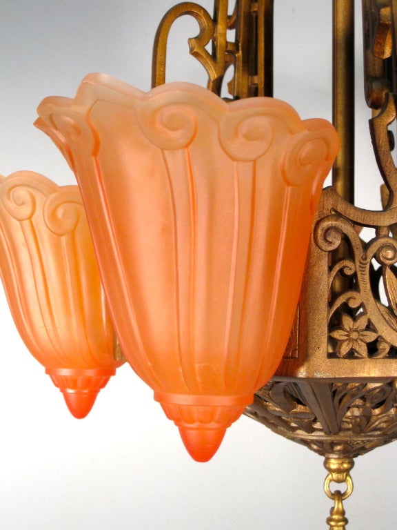 Art Deco 5Light Fixture at 1stDibs