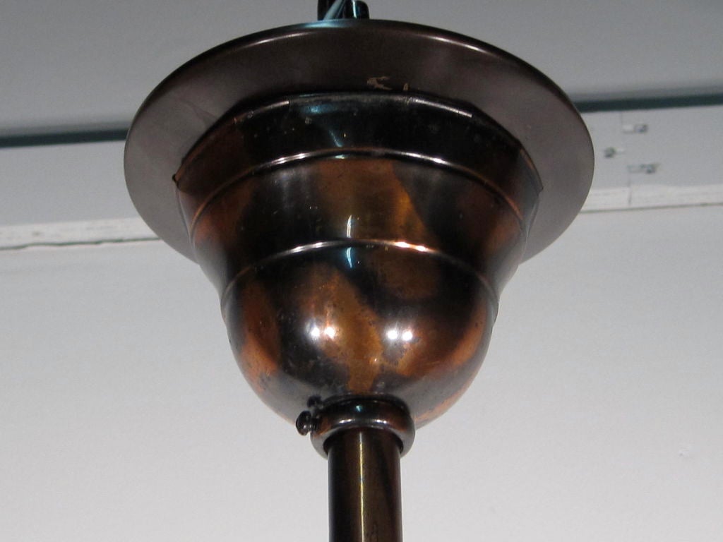 Antique 'Japanned' Finish Light Fixture 'Four-Light' In Excellent Condition For Sale In Vancouver, BC
