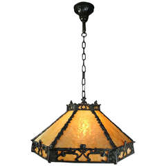 Caste Bronze 'Tiffany Style' Panelled Lamp