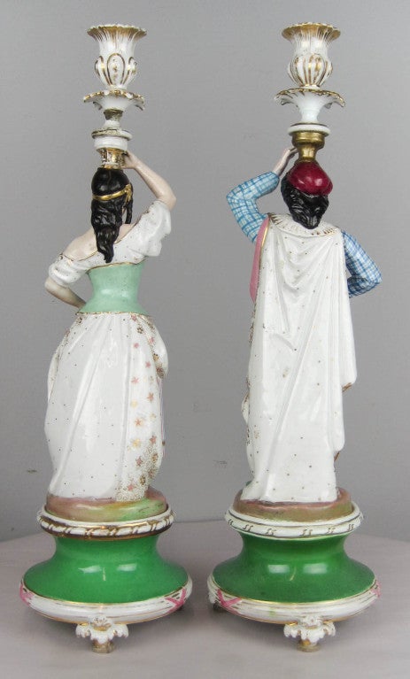 Pair of Porcelain Figural Candlesticks 5