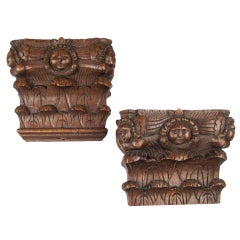 Pair of Carved Corbel Tops
