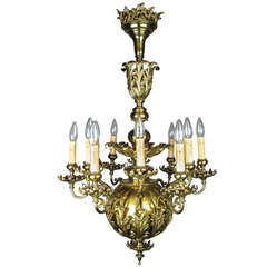 "Gibson" Louis XV Twelve-Light Brass Chandelier