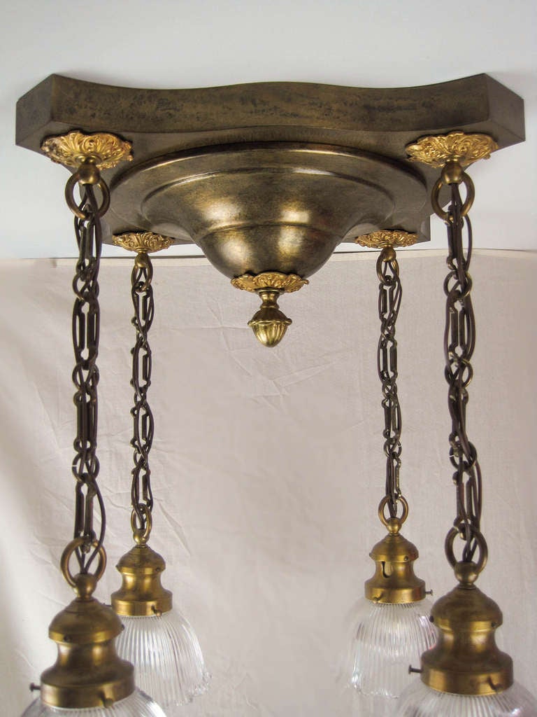 Edwardian Flush Mount Light Fixture (4-Light) For Sale 1