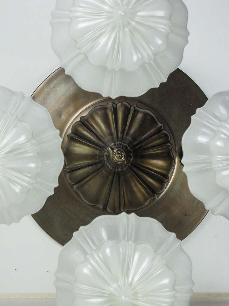20th Century Embossed Flush Mount Fixture