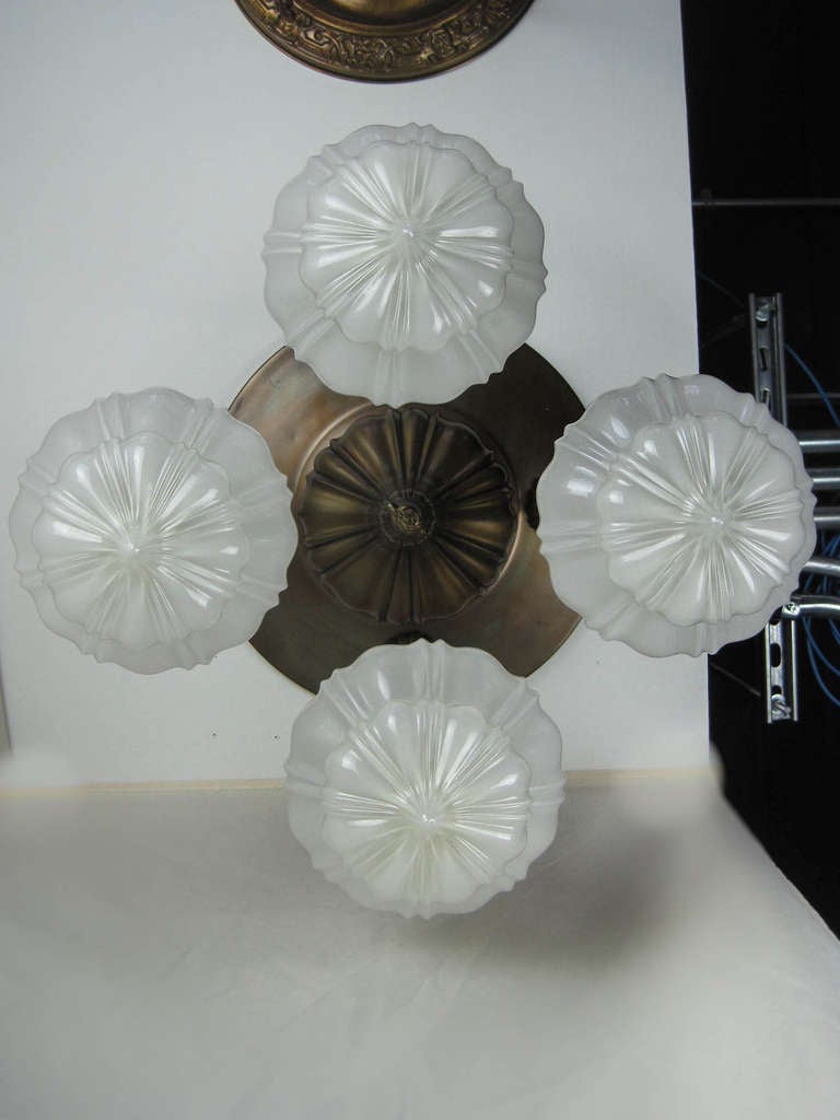 Brass Embossed Flush Mount Fixture