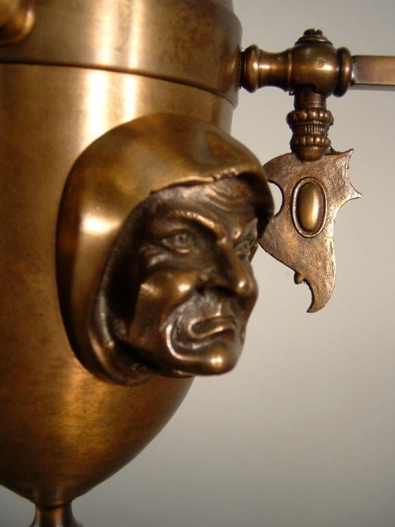 American Arts & Crafts 'Monk' Head Light Fixture For Sale