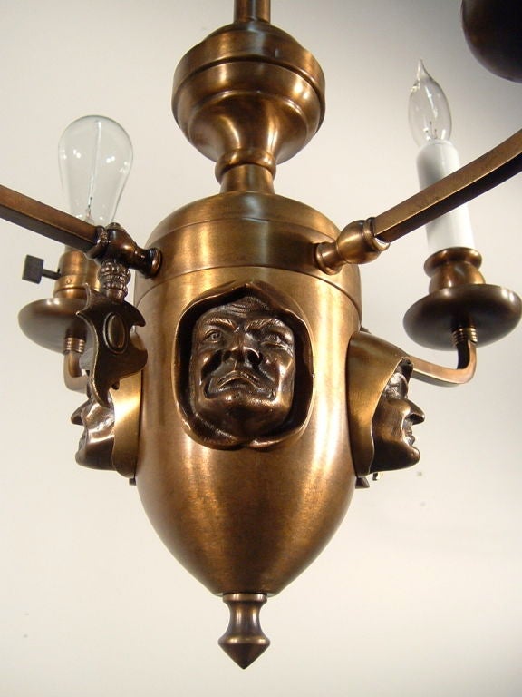 20th Century Arts & Crafts 'Monk' Head Light Fixture For Sale