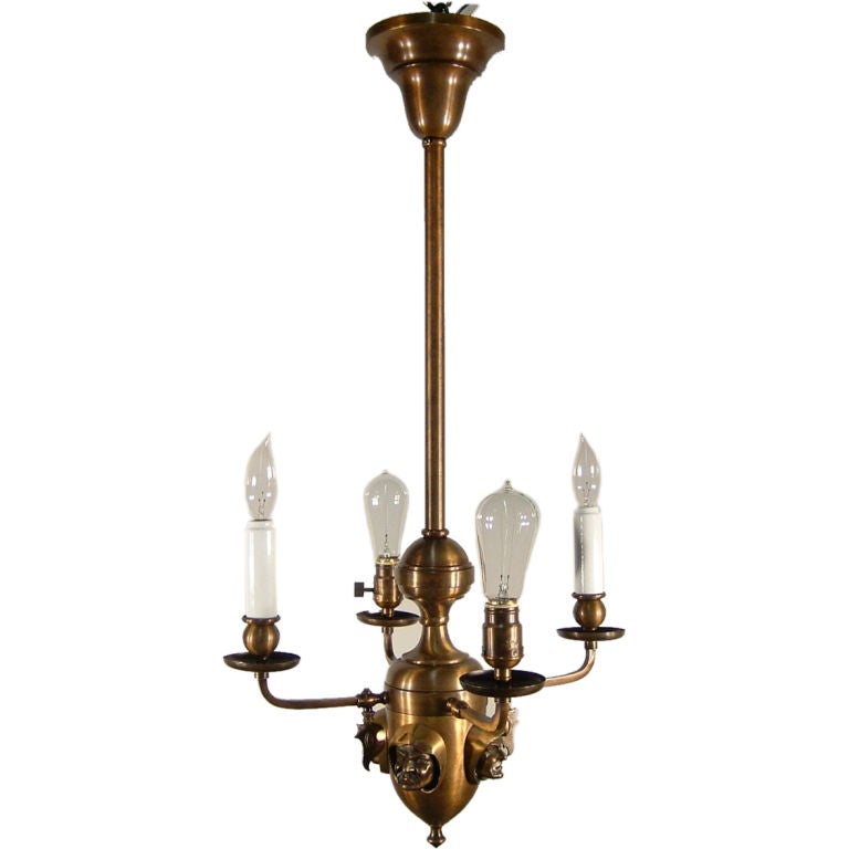 Arts & Crafts 'Monk' Head Light Fixture For Sale