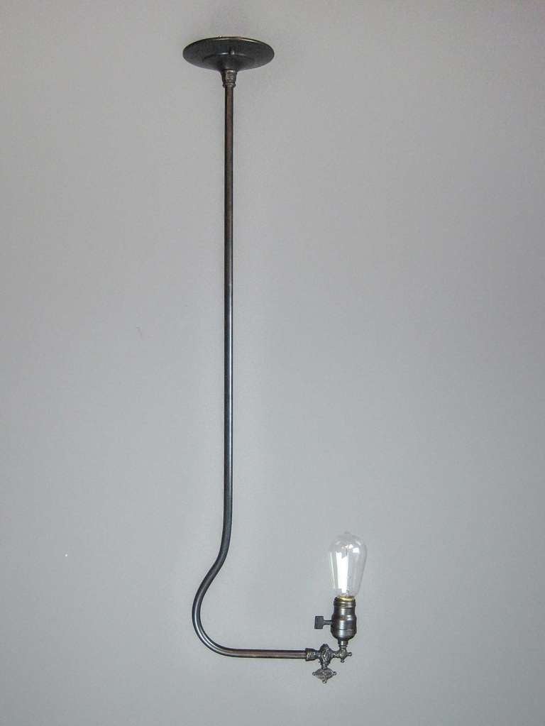 American Gas Fixture with Tungsten Bulb For Sale