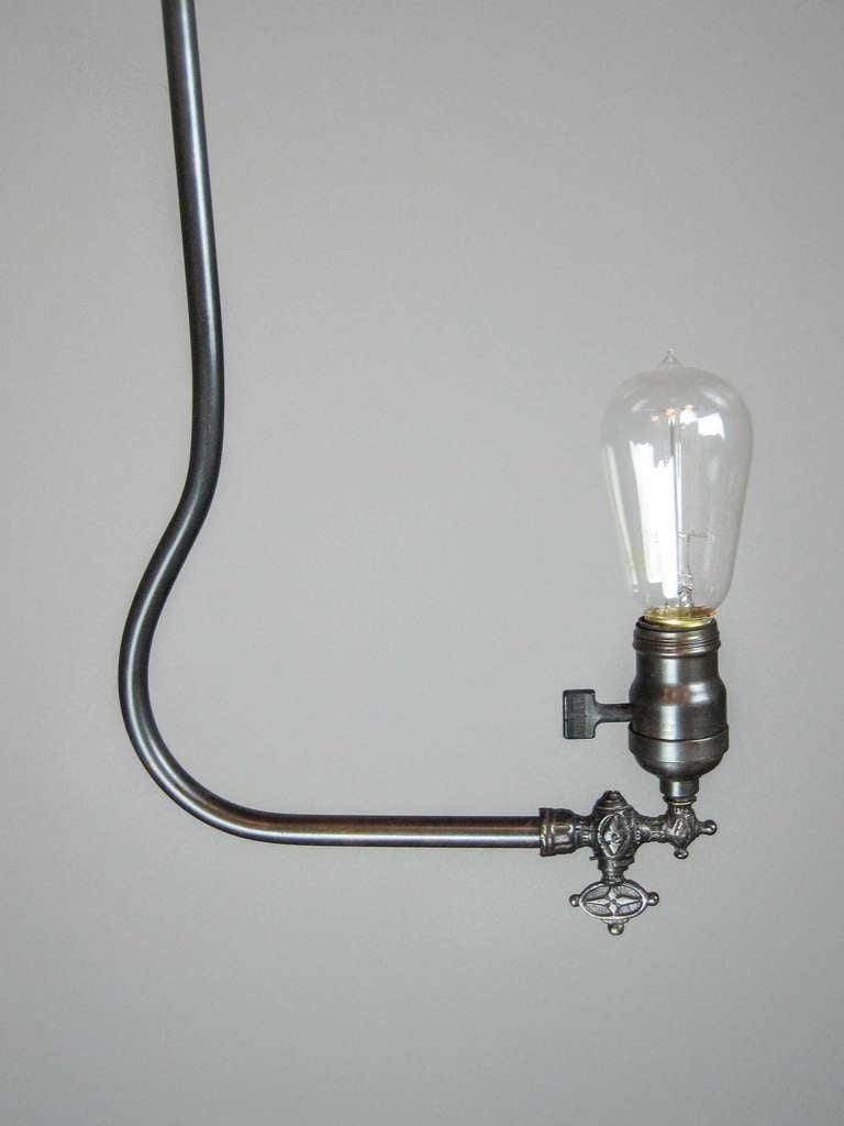 Gas Fixture with Tungsten Bulb In Excellent Condition For Sale In Vancouver, BC