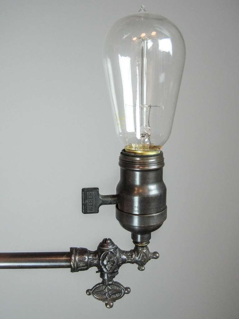 20th Century Gas Fixture with Tungsten Bulb For Sale