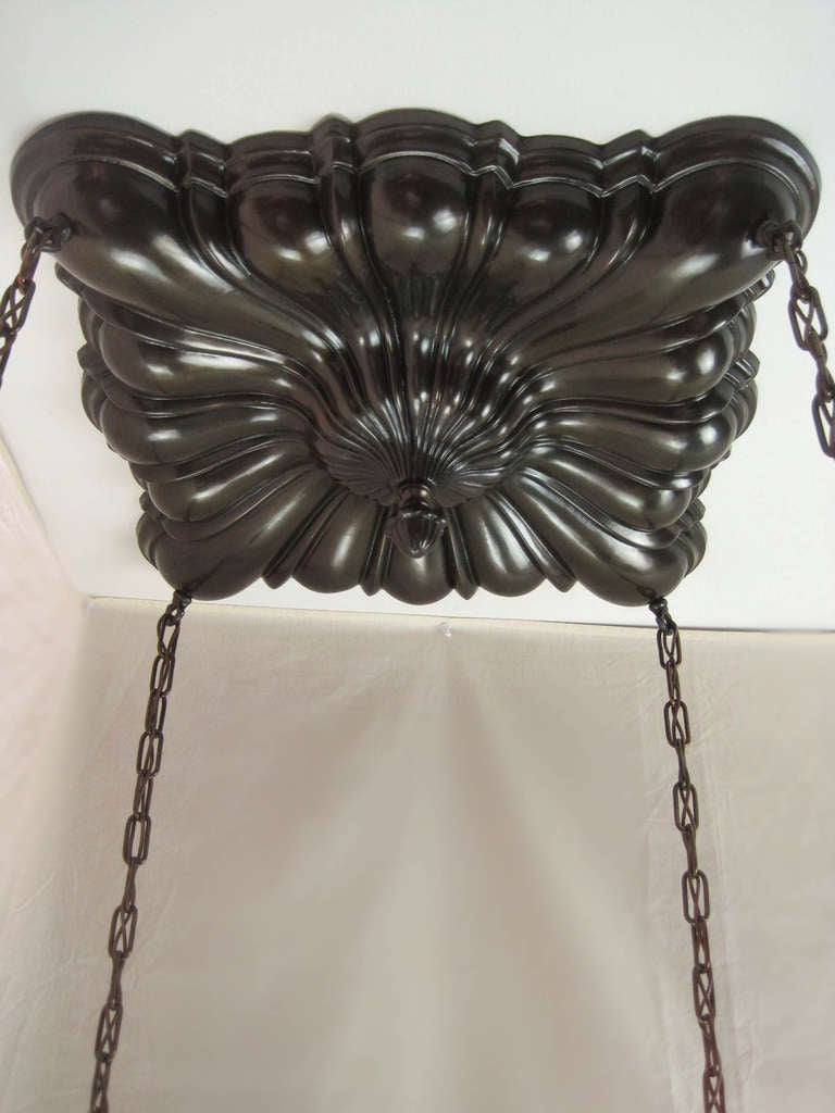 Large Sheffield Square Flush Mount Light Fixture (4-Light) In Excellent Condition For Sale In Vancouver, BC