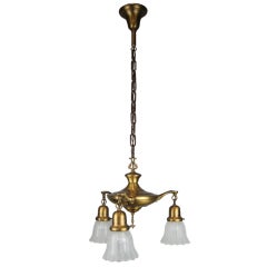 Antique Three Light Pan Fixture