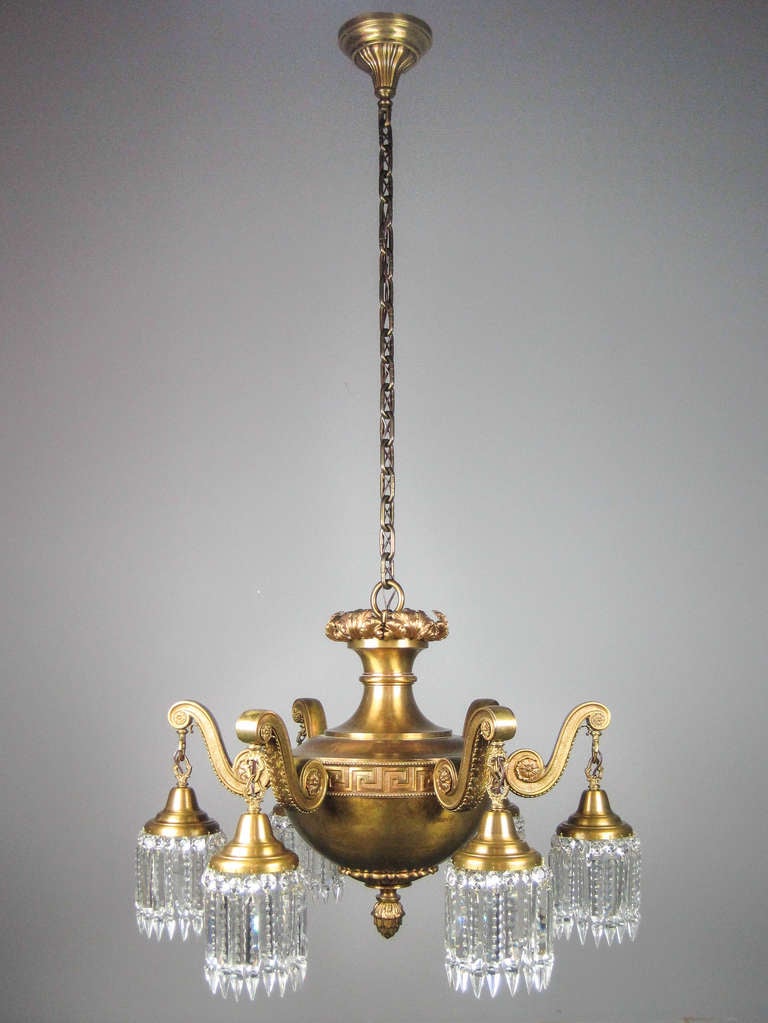 Commercial BeauxArts Crystal Chandelier For Sale at 1stDibs