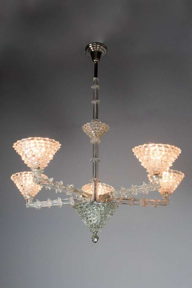 Modern Murano Glass Chandelier For Sale