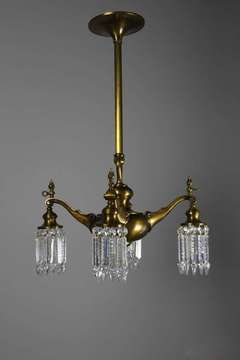 Art Nouveau Gas Electric Light Fixture