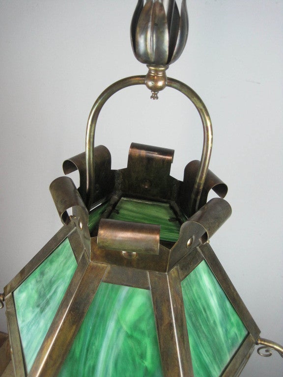 Arts & Crafts Vestibule Light Fixture, Three-Light In Excellent Condition For Sale In Vancouver, BC