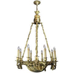 Monumental Figural Alabaster Chandelier (8-Light)