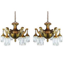 Used Commercial Beaux-Arts Crystal Chandelier