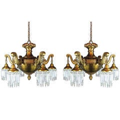 Commercial Beaux-Arts Crystal Chandelier