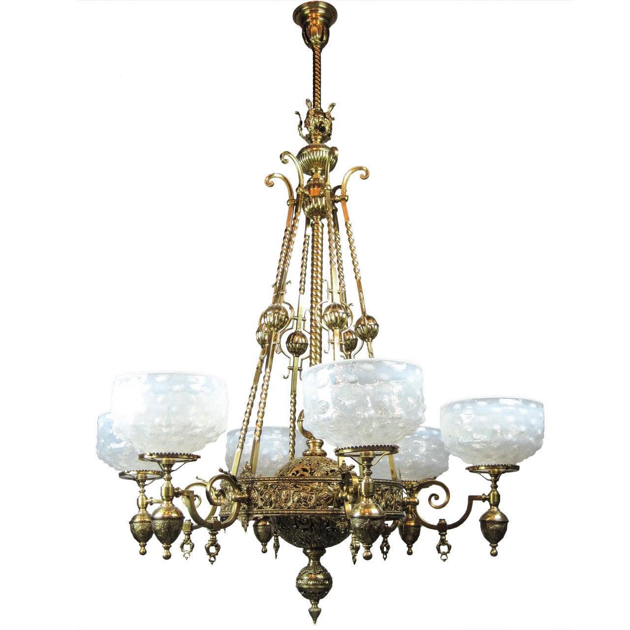 "MCKENNEY" Rod-Hung Renaissance Gas Chandelier (6-Light) For Sale