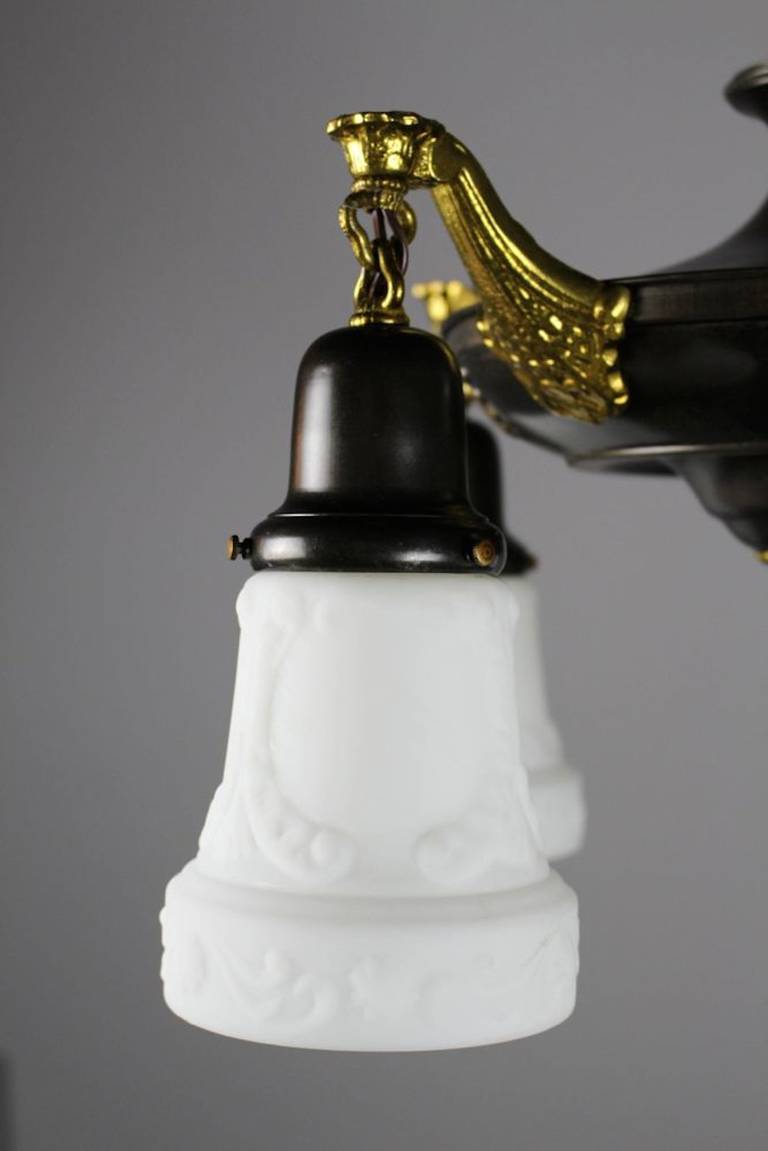 Two Tone Colonial Revival Light Fixture For Sale 2