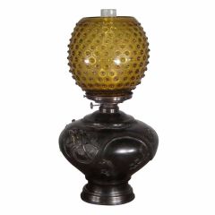 Antique Japanese Vase Oil Lamp Bronze