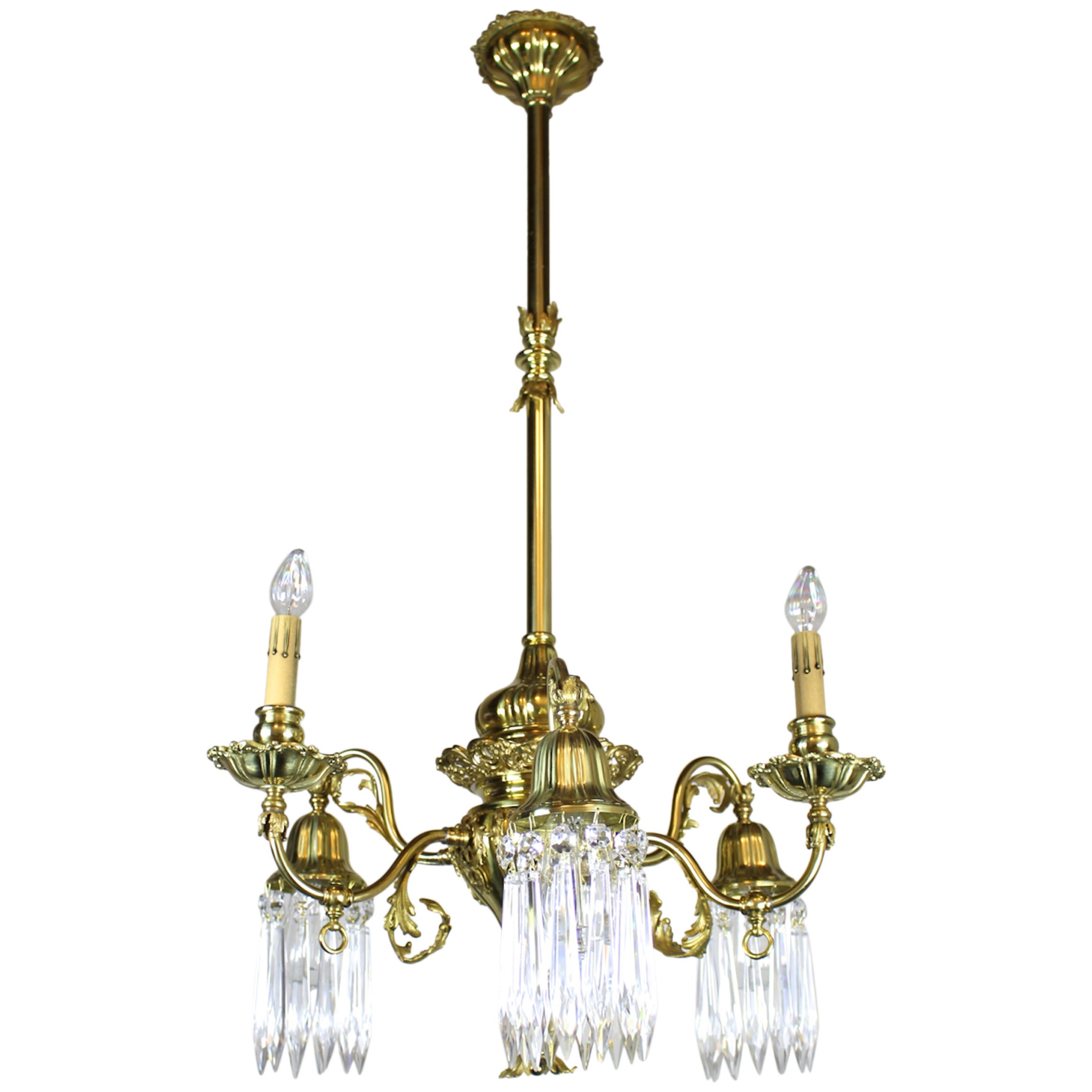Converted Gas-Electric Decorative Sheffield Style Chandelier For Sale