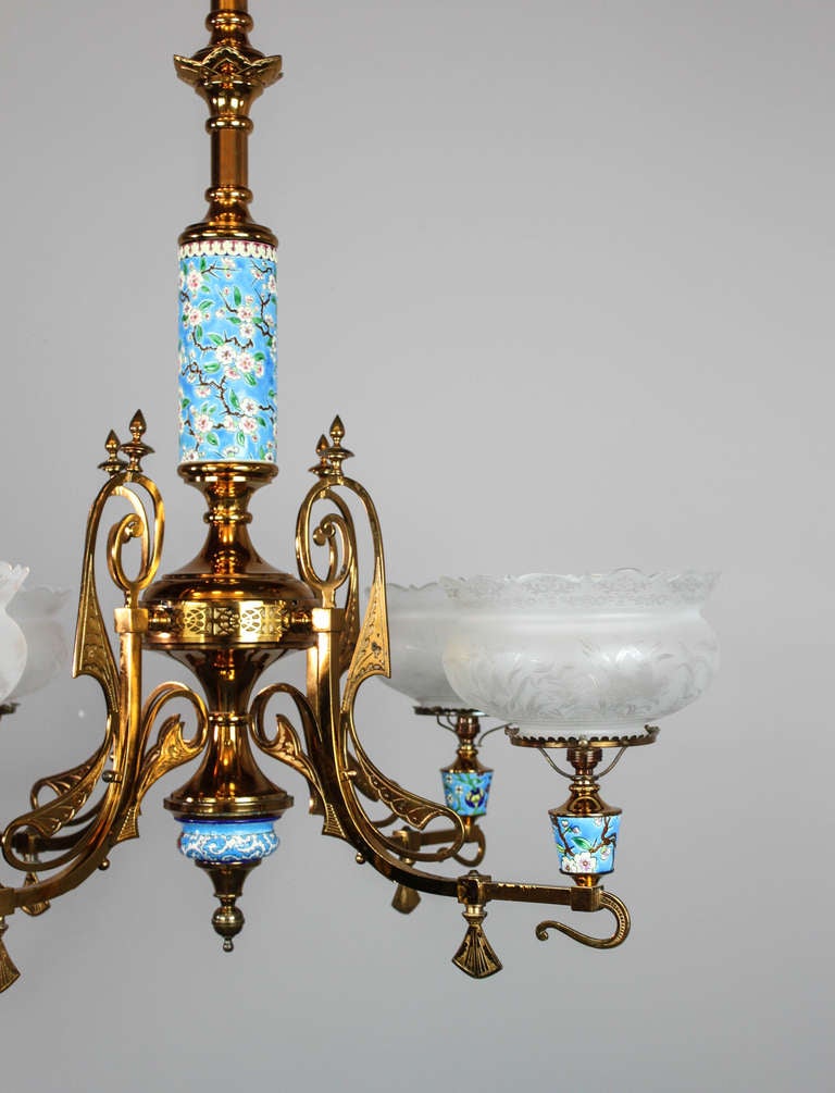 antique gas chandelier for sale