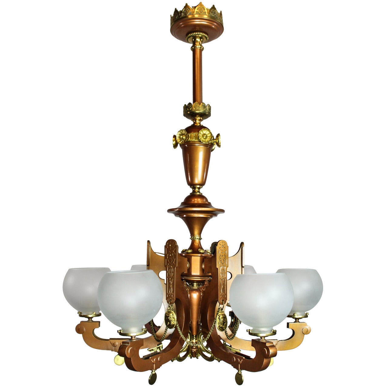 "MITCHELL, VANCE 
CO." Renaissance Revival Style Spelter Fixture (6-Light) For Sale
