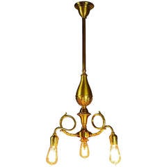 Antique Victorian Three-Light Fixture by Vossburg of Chicago