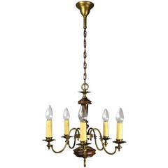 Used Five Light Colonial Revival Chandelier