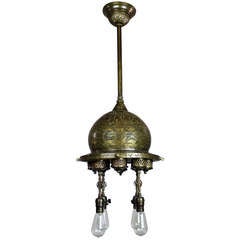 Antique Oxley, Giddings & Enos Arabic Revival Light Fixture (4-light)