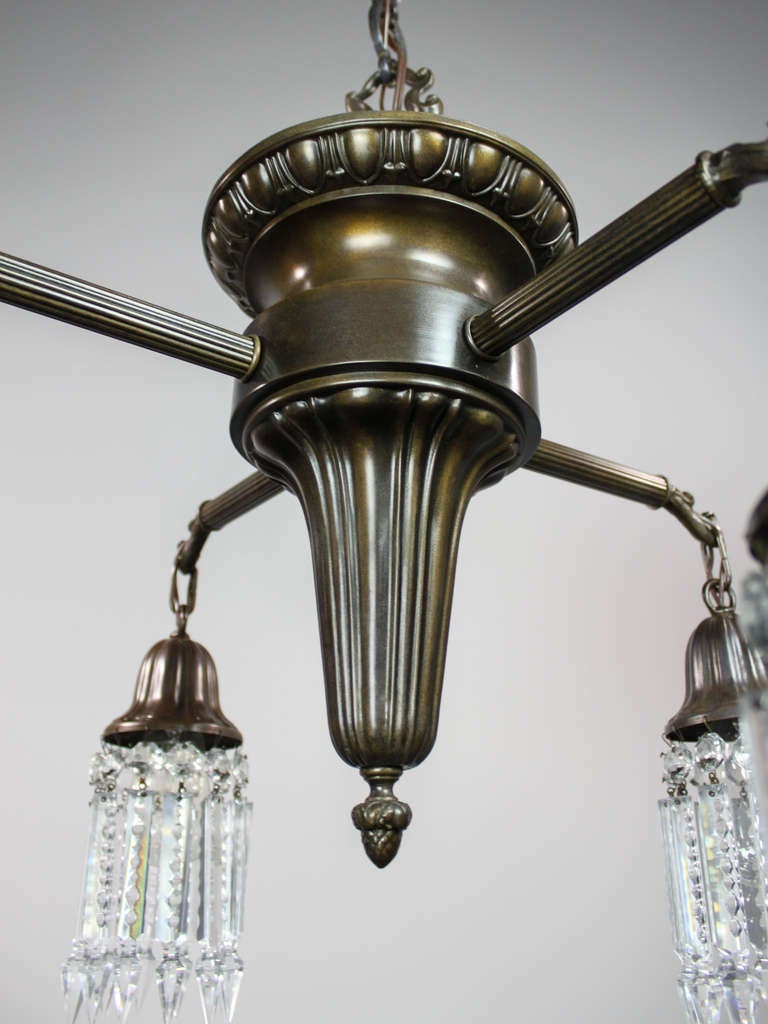 Early American Sheffield Spindle Light Fixture (4-Light) For Sale 1