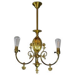 Antique Decorative Victorian Converted Gas Fixture by R. Williamson & Co.  (3-Light)