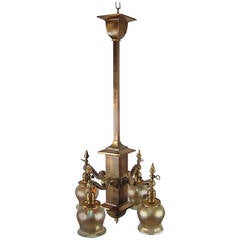 Antique "Beardslee" Edwardian, Mission Four-Light Fixture