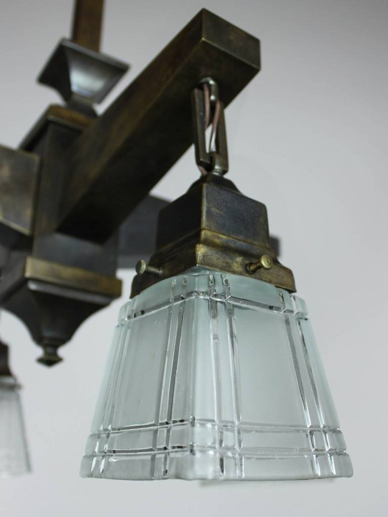 Mission Style Four-Light Fixture In Excellent Condition In Vancouver, BC