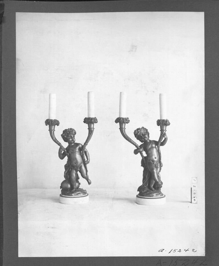 "CALDWELL" Cherub Gilt Bronze Table Lamps