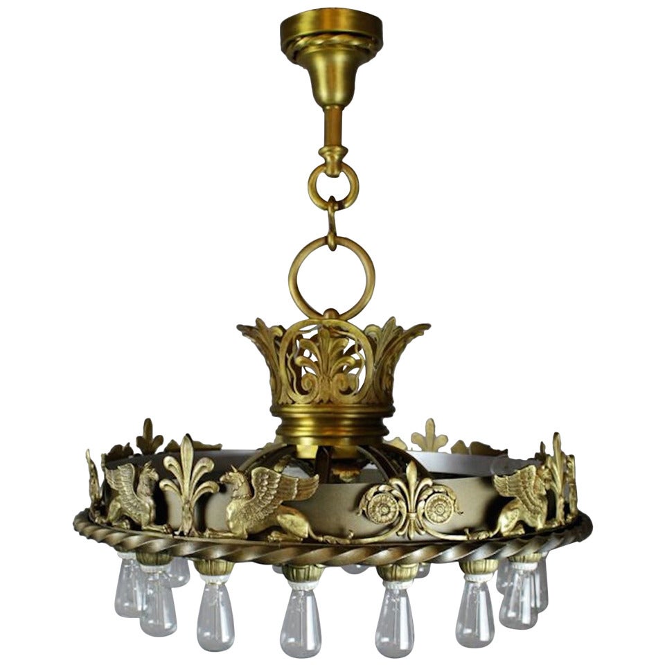 Commercial Beaux-Arts Chandelier from the Masonic Lodge Kansas City, MO