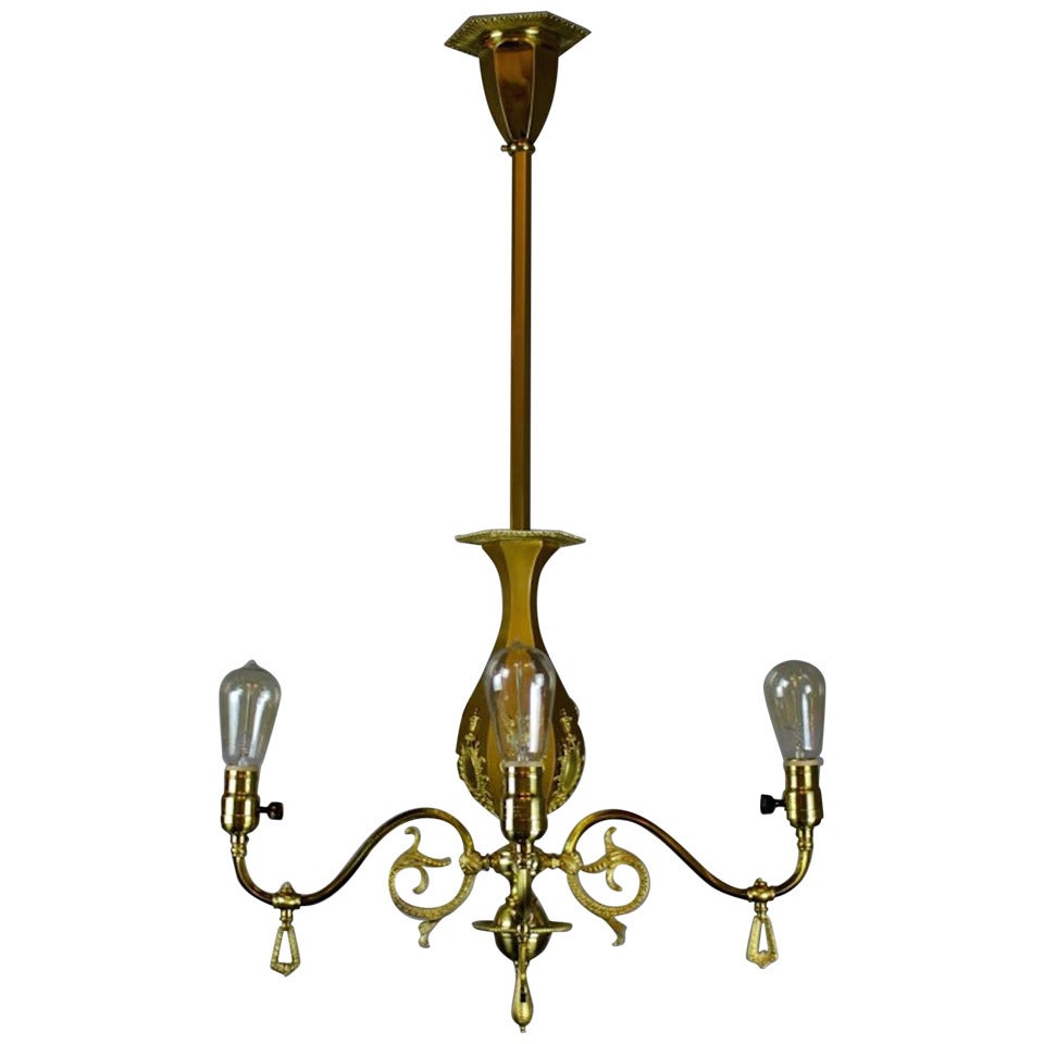 Decorative Victorian Brass Fixture by R. Williamson & Co. (4-Light) For Sale