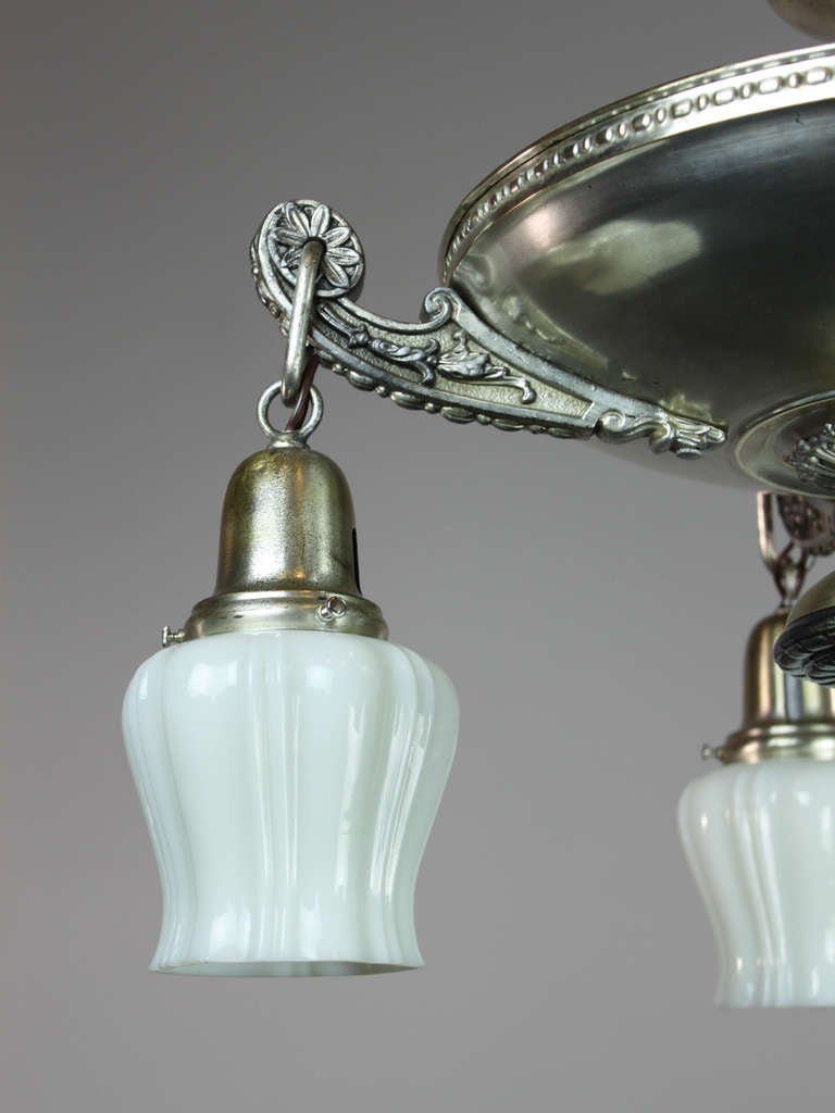 Original Silver-Plated Pan Light, Four-Light For Sale 2