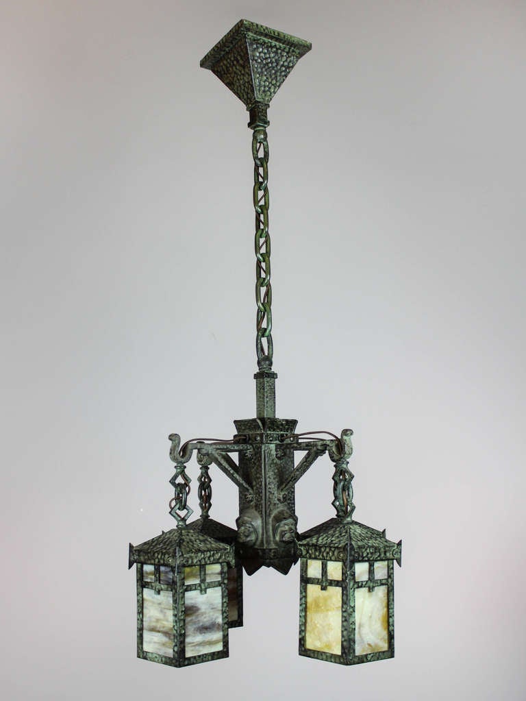 American Arts & Crafts Monk Fixture by Bradley and Hubbard