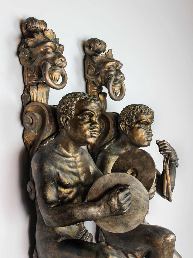 Pair of Finely Carved Blackamoor Figures