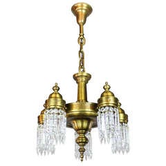 Antique Arts & Crafts Crystal Light Fixture (5-Light)