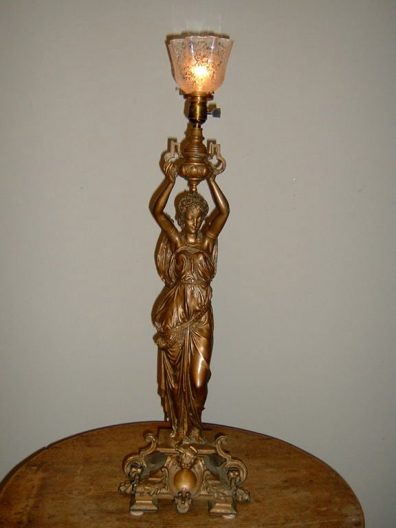 Maiden Newel Post Lamp by 'McKenney' of Boston