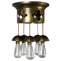 Antique Rare Arts 
Crafts Cut-Out Flush-mount Attributed to Liberty (5-Light)