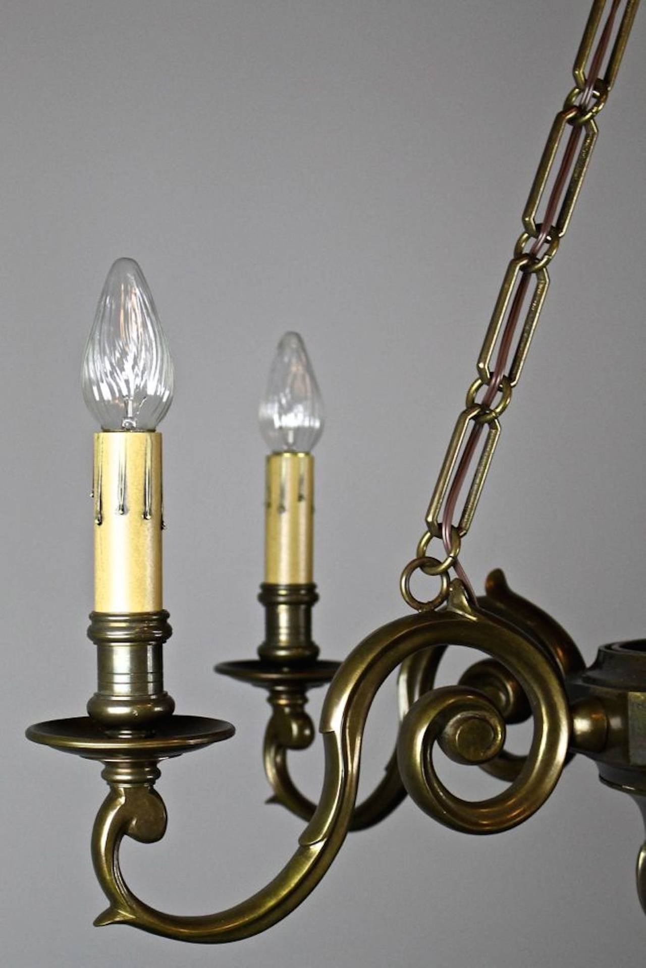 Large Sheffield Style Lighting Fixture with Candle Arms (6-light) For Sale 1