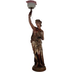 Antique Newel Post Lamp by Mitchell Vance