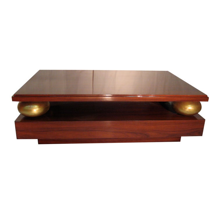 French Art Deco Rosewood Coffee Table For Sale