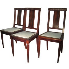 Three solid rosewood Art Deco side chairs